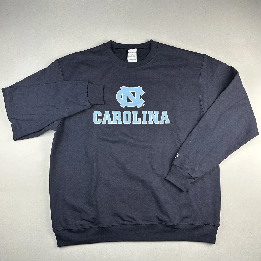 UNC North Carolina Tarheels Sweatshirt Mens XL Blue Champion Logo Sellout Weave - Picture 2 of 5